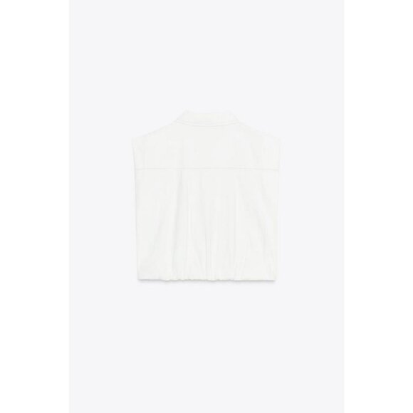 ZARA TOPSTITCHED WAISTCOAT WITH ELASTICATED HEM - Picture 7 of 8